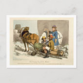 『市場に生きた魚を持ってくるヒレ』、作者不詳 ポストカード (正面)