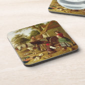 市場のカート1864年(キャンバスの油) コースター (左側)
