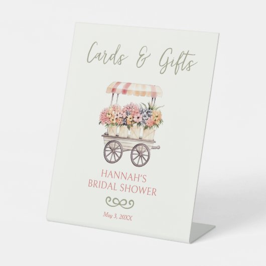 市場のカードとギフトのブライダルシャワー 台座サイン (正面)