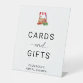 市場のカードとギフトブライダルシャワー 台座サイン (正面)