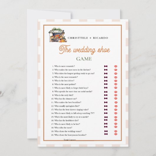 市場のフレッシュガーデンのウェディングシューゲームカード 案内状 (正面)