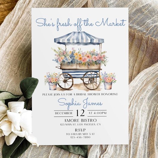 市場のフレッシュブライダルシャワー招待温度 招待状