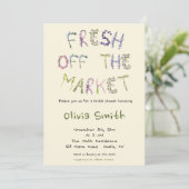 市場のフレッシュ – ブライダルシャワー 招待状 (スタンド正面)