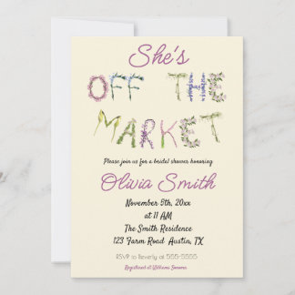 市場のフレッシュ – ブライダルシャワー 招待状