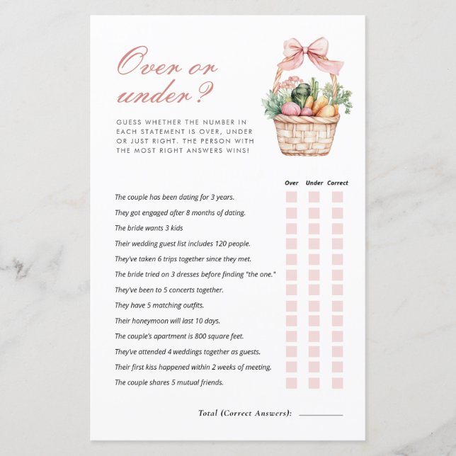 市場のブライダルゲームの上または下 (正面)