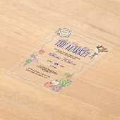 市場のブライダルシャワーから生まれお洒落る アクリル招待状 (レイダウン)