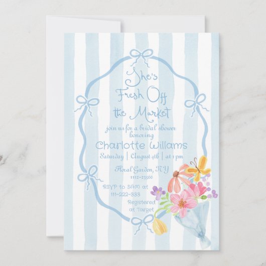 市場のブライダルシャワーから生まれお洒落る 招待状 (正面)