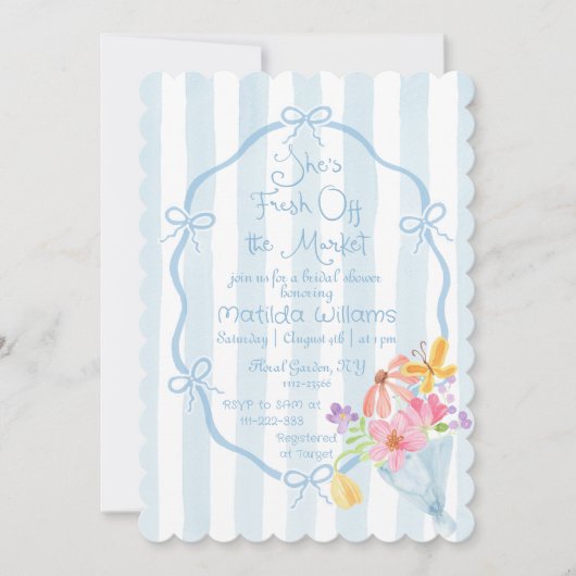 市場のブライダルシャワーから生まれお洒落る 招待状 (正面)