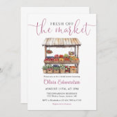 市場のブライダルシャワーから生まれ素朴る 招待状 (正面/裏面)