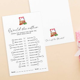 市場のブライダルシャワーは彼女はゲームをする