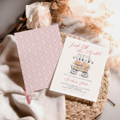 市場のブライダルシャワー招待からピンクブラックオフ 招待状