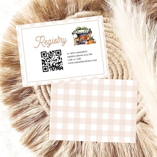 市場のブライダルシャワー登録のQrコード エンクロージャーカード