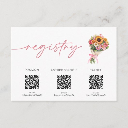 市場のブライダルシャワー登録証から新しい エンクロージャーカード (正面)