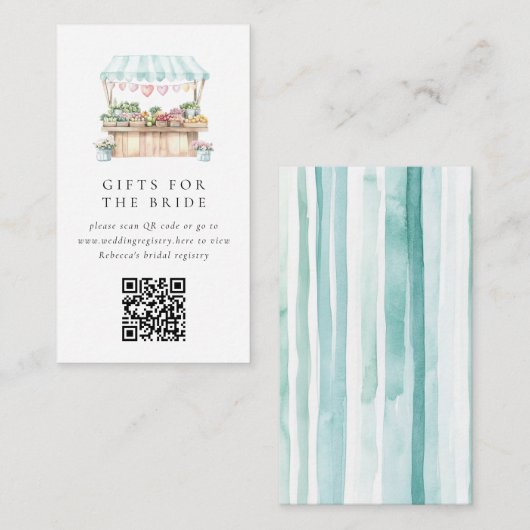 市場のブライダルシャワー エンクロージャーカード (正面/裏面)