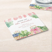 市場のブライダルシャワー スクエアペーパーコースター (アングル)