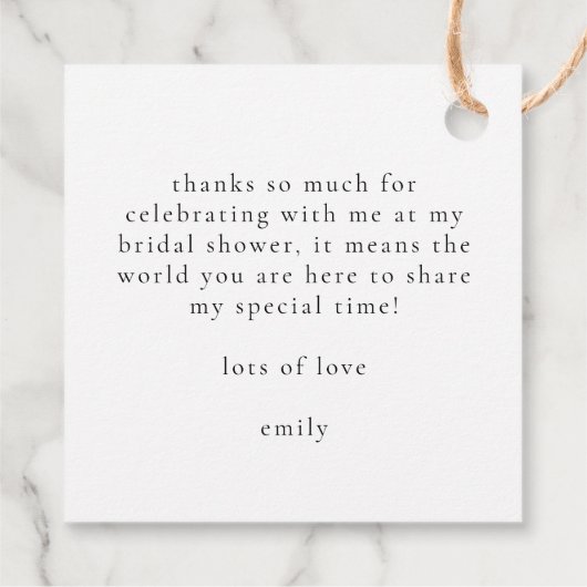 市場のブライダルシャワー フェイバータグ (裏面)