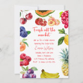 市場のブライダルシャワー | 果実テーマ 招待状 (正面)