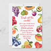 市場のブライダルシャワー | 果実テーマ 招待状 (正面)