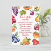 市場のブライダルシャワー | 果実テーマ 招待状 (スタンド正面)