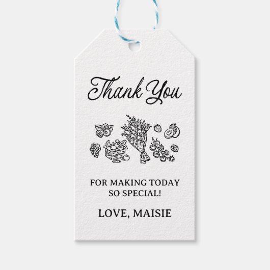 市場のブライダルシャワー、農家市場から生まれ ギフトタグ (正面)