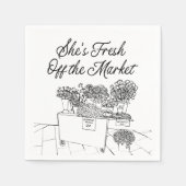 市場のブライダルシャワー、農家市場から生まれ スタンダードカクテルナプキン (正面)