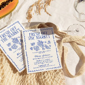 市場のブライダルシャワー、農家市場から生まれ 招待状