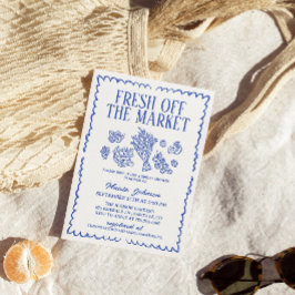 市場のブライダルシャワー、農家市場から生まれ 招待状