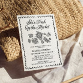 市場のブライダルシャワー、農家市場から生まれ 招待状