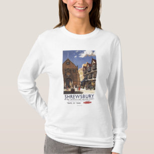 市場のホールの古い眺めのイギリスの鉄道ポスター Tシャツ