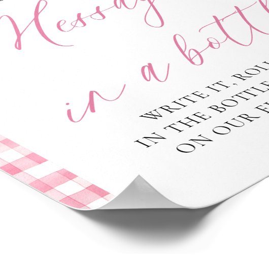 市場のメッセージをピンクオフボトル標識 ポスター (角)