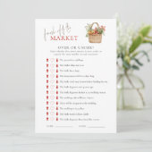 市場の上または下のブライダルシャワーゲームカード 招待状 (スタンド正面)