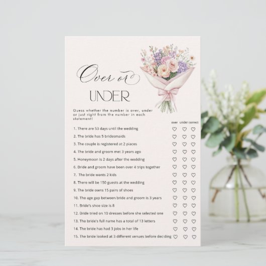 市場の上または下ブライダルシャワーゲーム (スタンド正面)