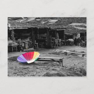 市場の傘 ポストカード