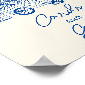 市場の外に青い落書きブライダルカードギフト ポスター (角)