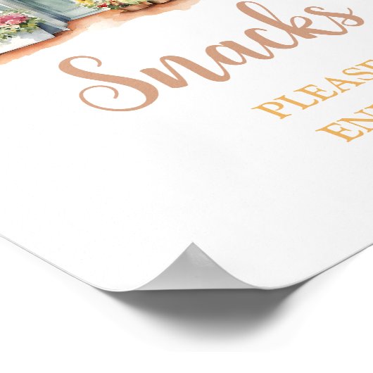 市場の外のひまわりブライダルシャワー軽食 ポスター (角)