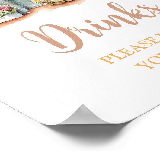 市場の外のひまわりブライダルシャワー飲料 ポスター (角)