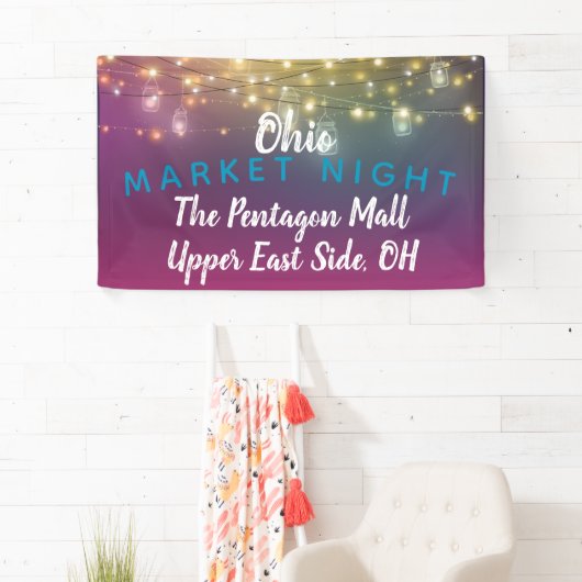 市場の夜，クラフトフェアバナー，イベントバナー 横断幕 (インサイチュ)