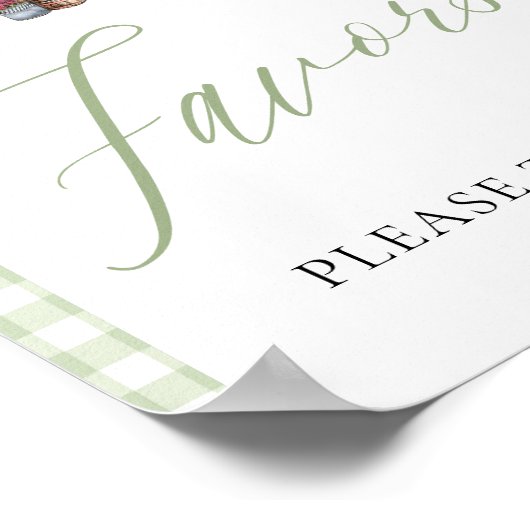 市場の好意のサインから新鮮なグリーンギンガム ポスター (角)