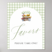 市場の好意のサインから新鮮なグリーンギンガム ポスター (正面)