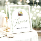 市場の好意のサインから新鮮なグリーンギンガム ポスター