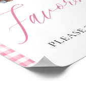 市場の好意のサインから新鮮なピンクのギンガム ポスター (角)