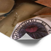 市場の屋台、フルフレームのさまざまなチーズ ポスター (角)