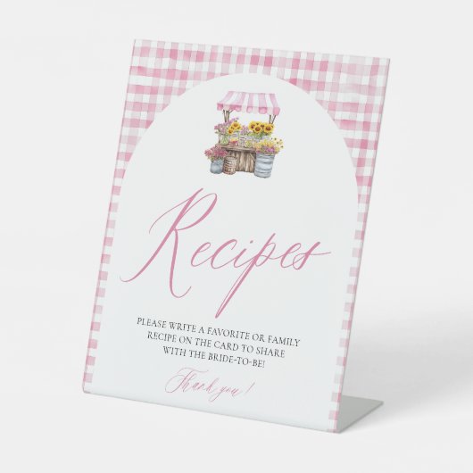 市場の市場から新鮮なピンクジンガムレシピシャワー 台座サイン (正面)