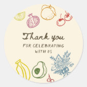 市場の手を離れて新鮮な感謝の引き出し ラウンドシール (正面)