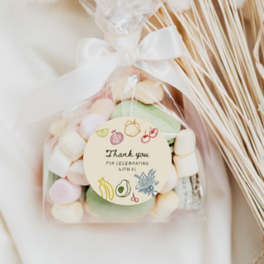 市場の手を離れて新鮮な感謝の引き出し ラウンドシール