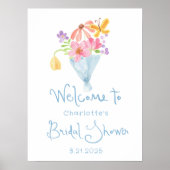 市場の新鮮な水の色のブライダル歓迎 ポスター (正面)