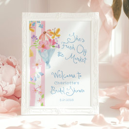 市場の新鮮な水の色のブライダル歓迎 ポスター