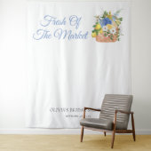 市場の新鮮な農家ブライダルシャワーの背景 タペストリー (インサイチュ)