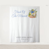 市場の新鮮な農家ブライダルシャワーの背景 タペストリー (正面)