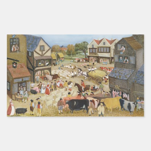 市場の日 長方形シール (正面)